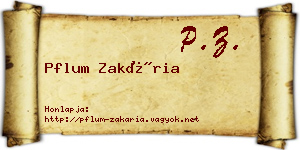 Pflum Zakária névjegykártya